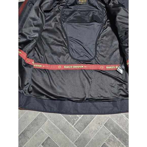Harley Davidson Men's 120th Anniversary Riding Fleece - Rum Raisin & Black 2XL - Picture 9 of 16